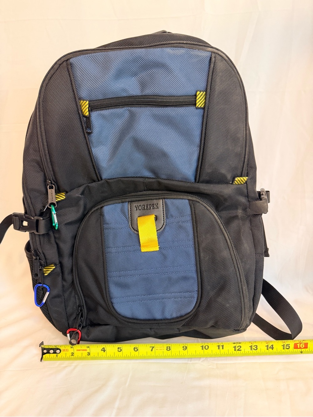 YORPEK Black and Blue Laptop Backpack